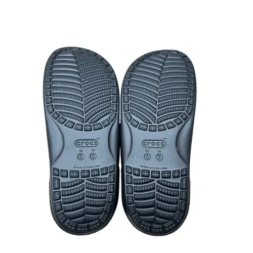 Crocs Unisex Classic Black Slide on Foam‎ Shoes Sandals Men's 6 Women's 8 Garden - Image 6