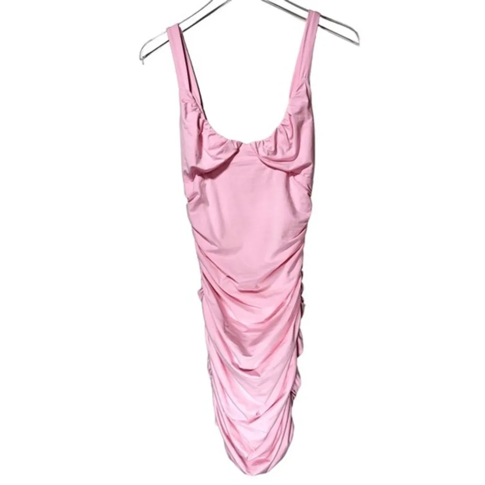 NWT Tiger Mist Luca Ruched Scoop Neck Mini Dress in Pink - Image 44