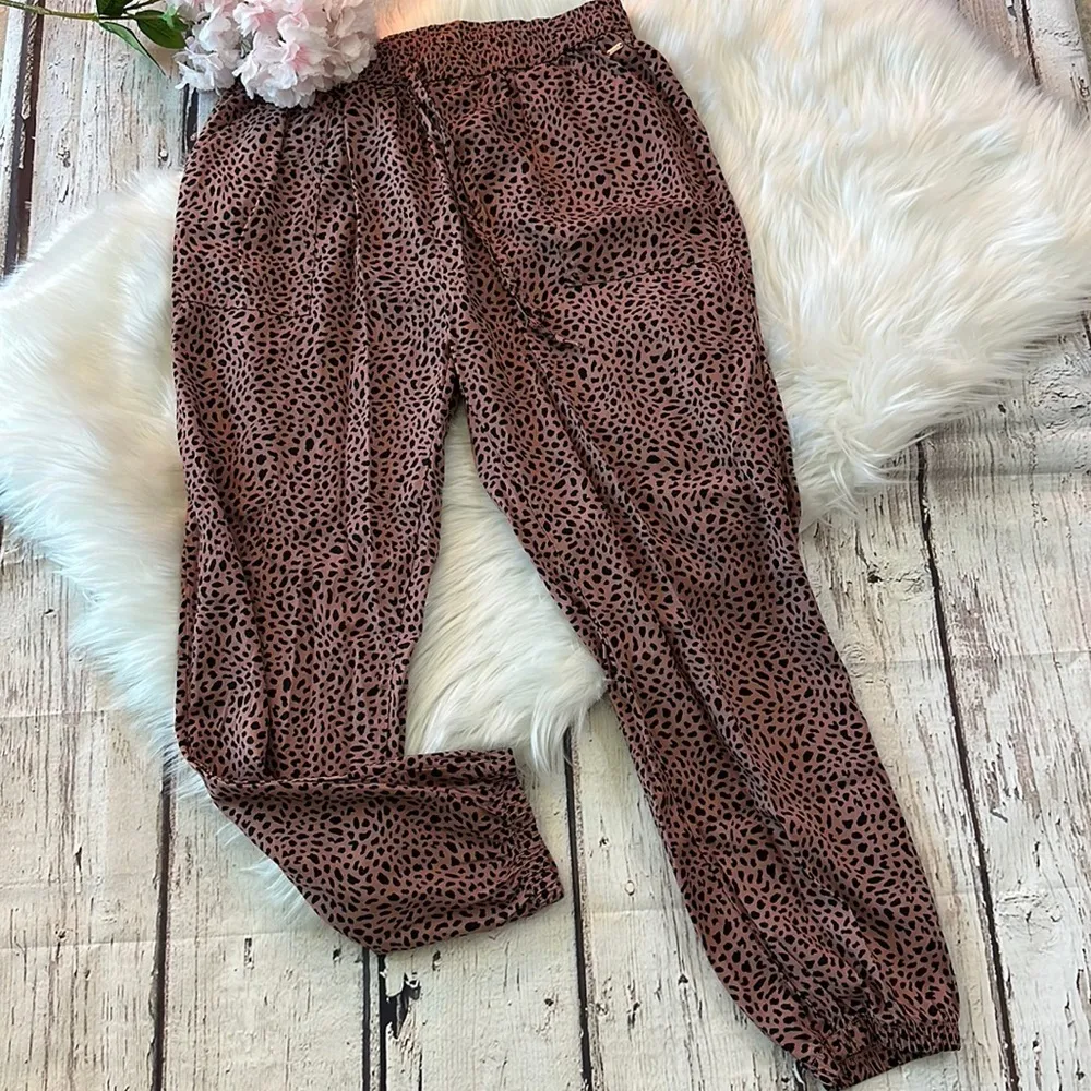PINK Victoria’s Secret Leopard Cheetah Print Style Joggers with Pockets - Image 2