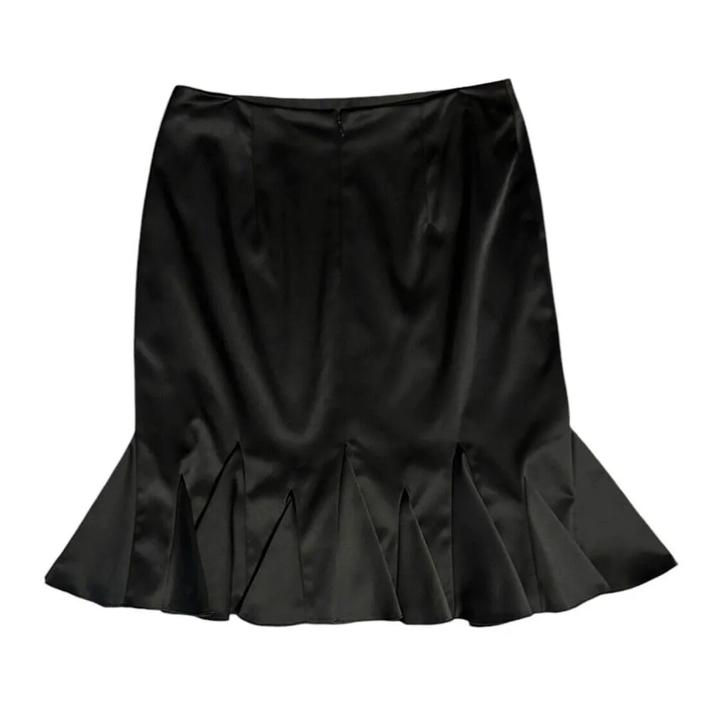 JS Collection Womens Black Trumpet Skirt Sz 12 Back Zipper Satin Party Cocktail - Image 4