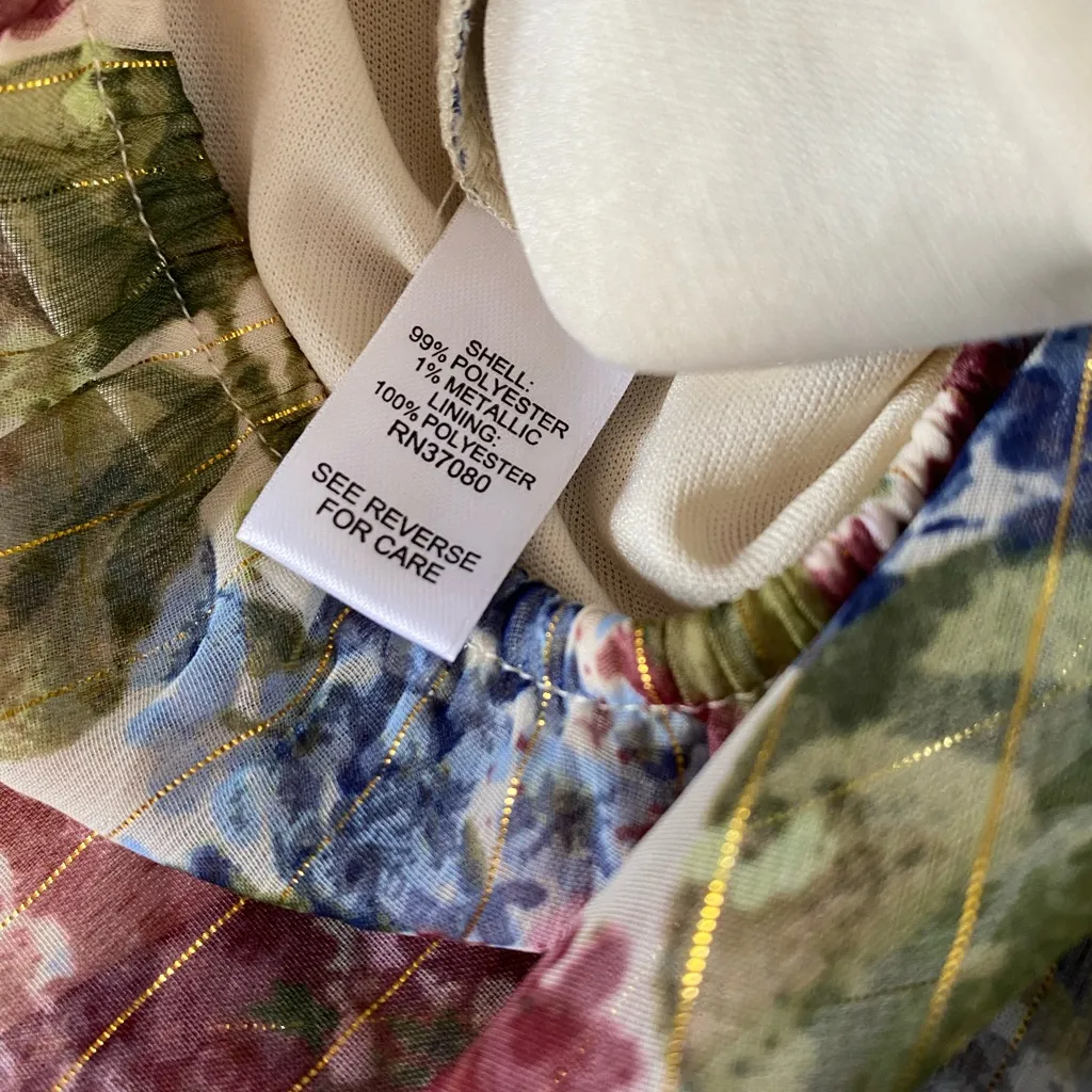 Cato Pink and Blue Puff Sleeve Midi Sundress - Image 6