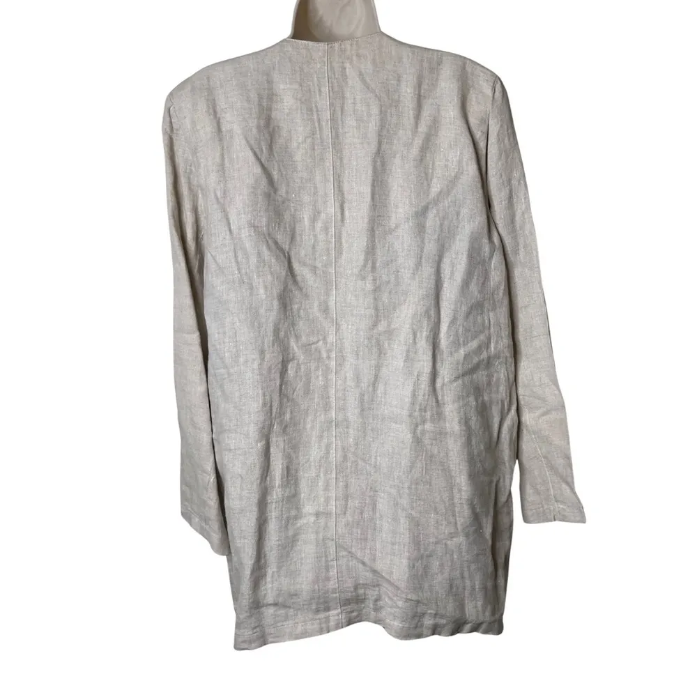 Vintage Johnny Was 100% linen natural cream v neck jacket blazer sz M - Image 2