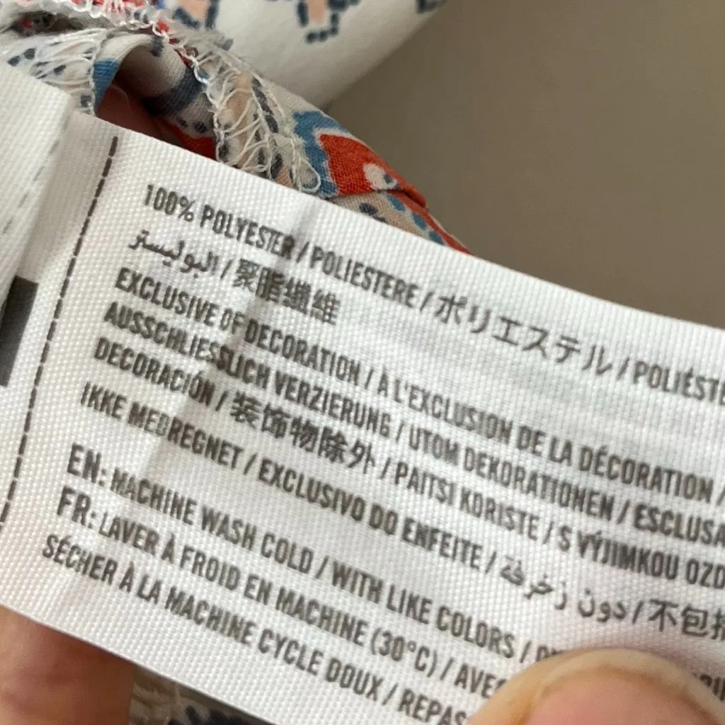 Abercrombie & Fitch Sz XS White Red Paisley Strap Peplum Tank Top - Image 6