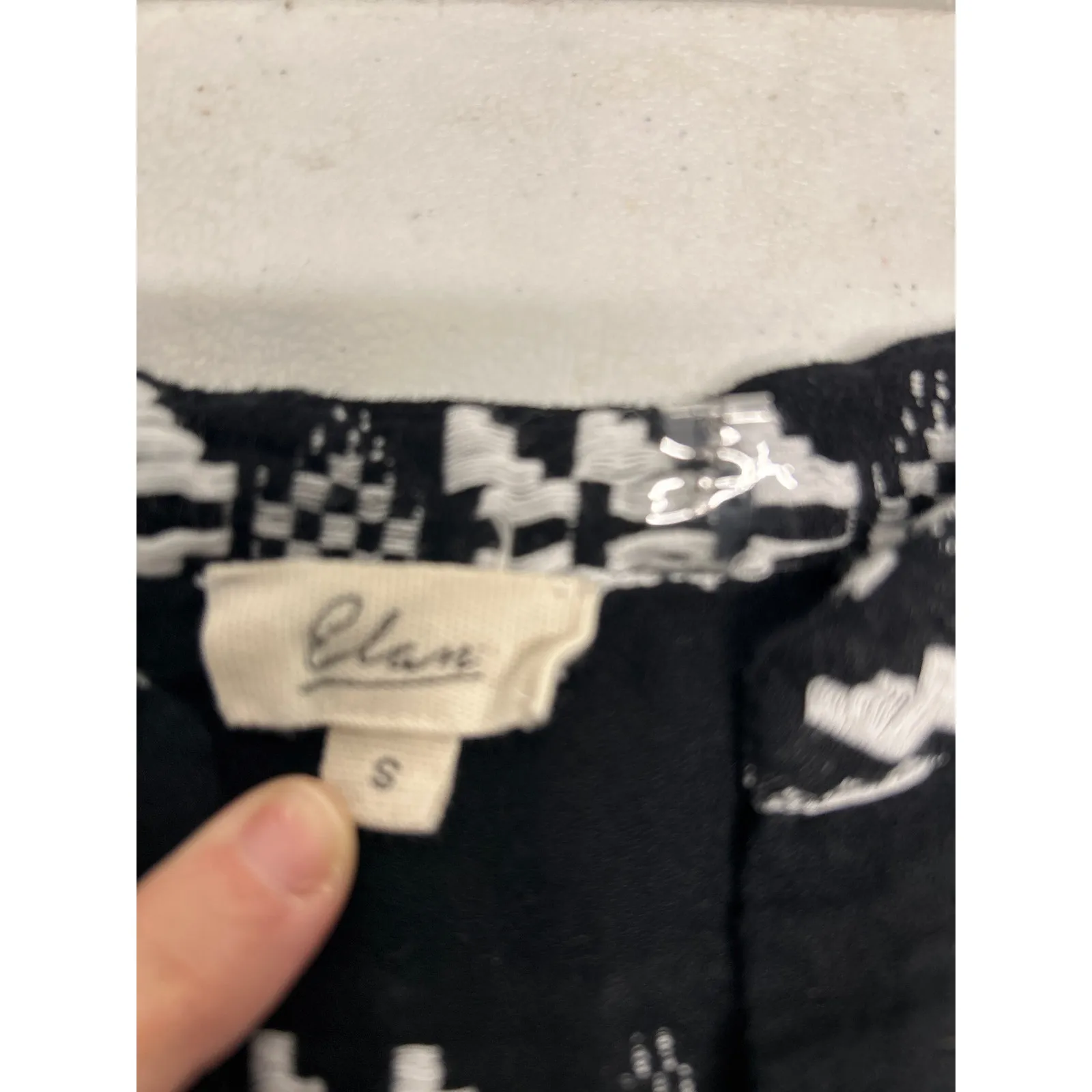 Elan Cotton Cotton Up Babydoll Mini Dress in Black and White. Size S. - Image 8