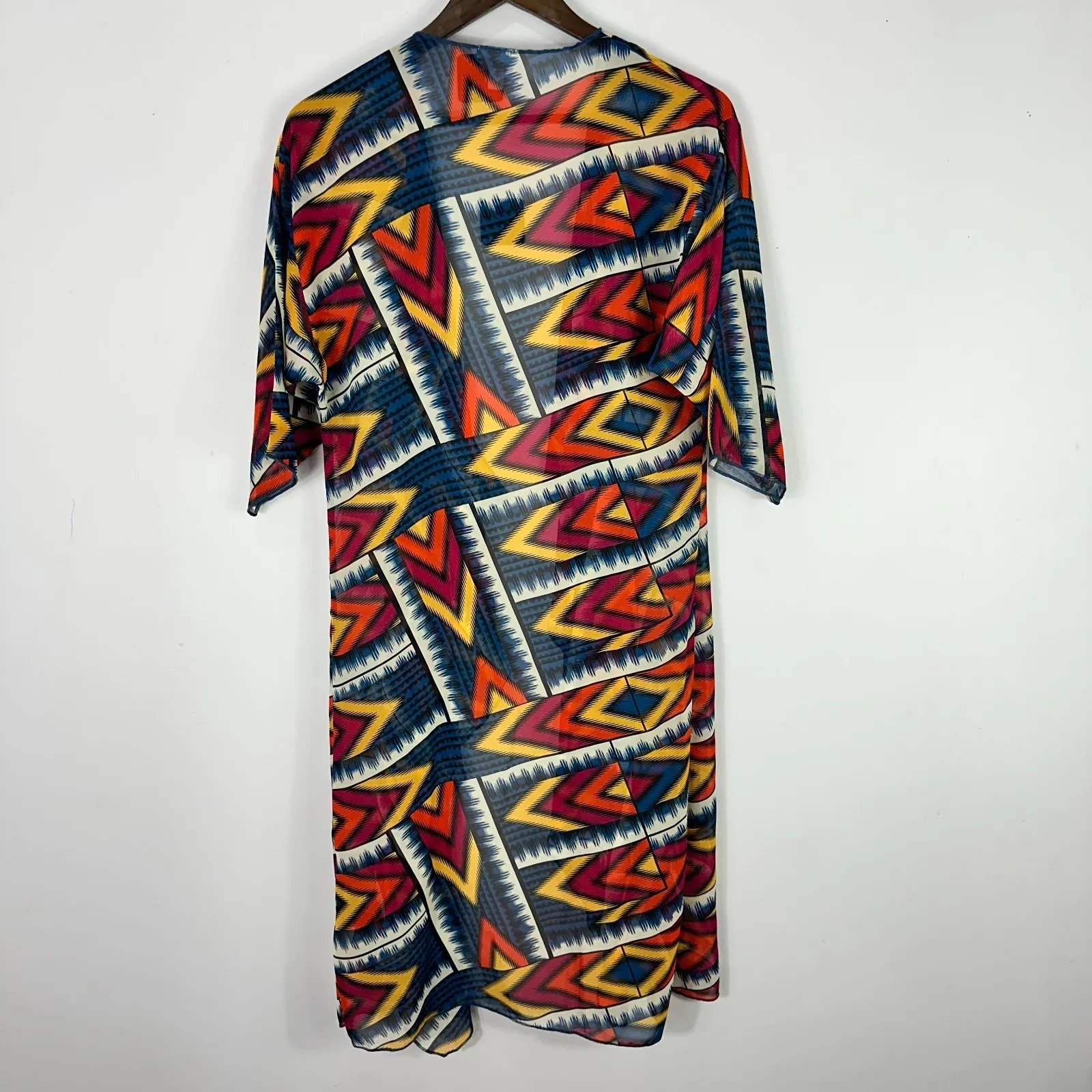 LuLaRoe Lindsay Kimono S Multicolor Geometric Sheer Boho Layering Cardigan - Image 2