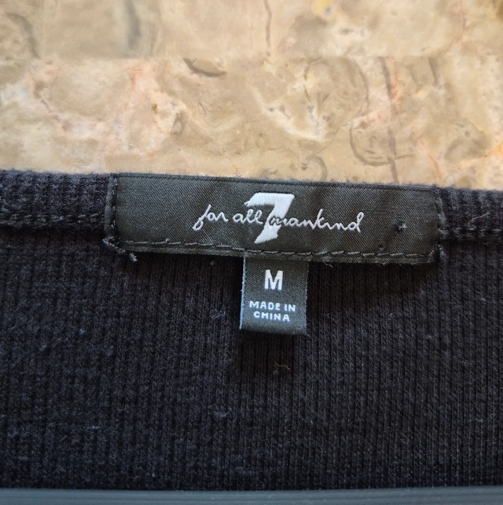 7 For All Mankind Black Long Sleeve Black Bodysuit Medium - Image 5