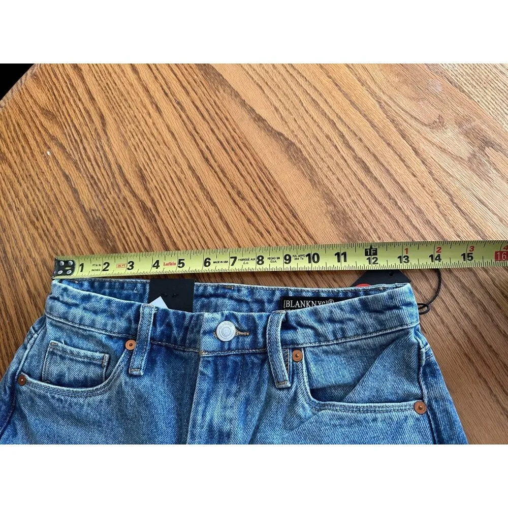 Blankly NYC Baxter Ribcage Straight Leg Jeans Faux Leather Paneling NWOT Sz 25 - Image 7