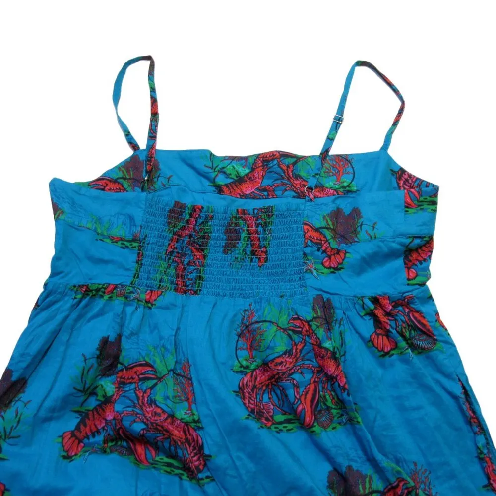 NWT J.Crew Tiered Maxi in Ultramarine Red Lobster Print Cotton Sun Dress 14 - Image 5