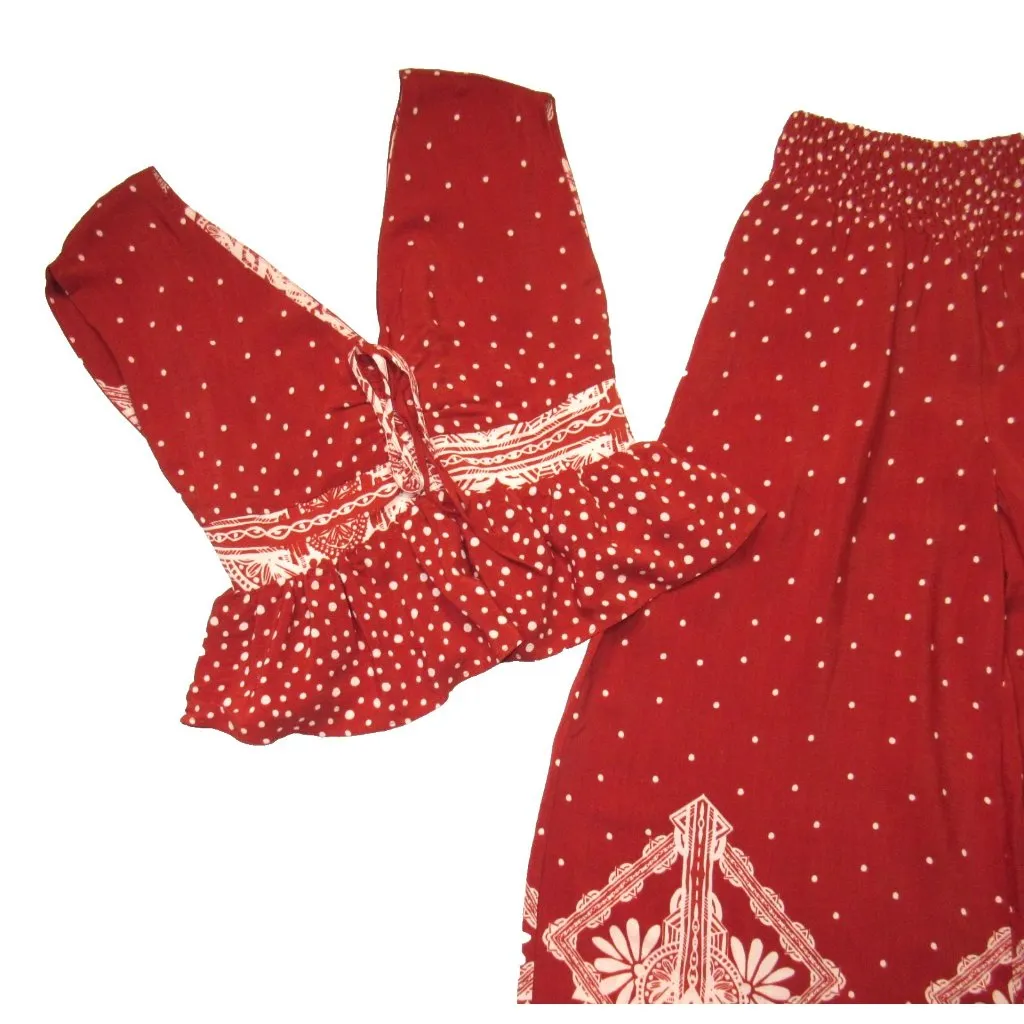 NWT Free People Babylon River Set in Burnt Orange Top Wide Leg Pants XS $148 - Image 5