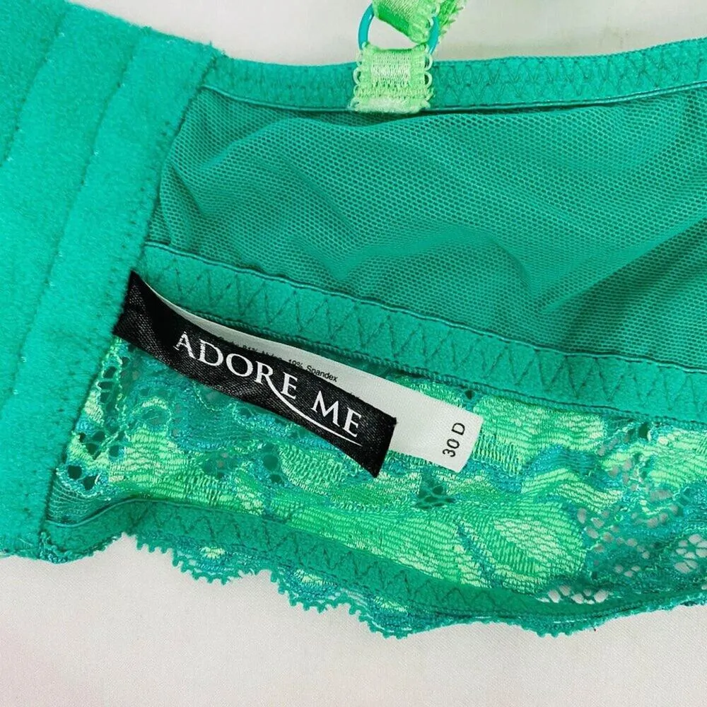 Adore Me Green Neon Lace Candi Underwire Contour Bra 30D - Image 6