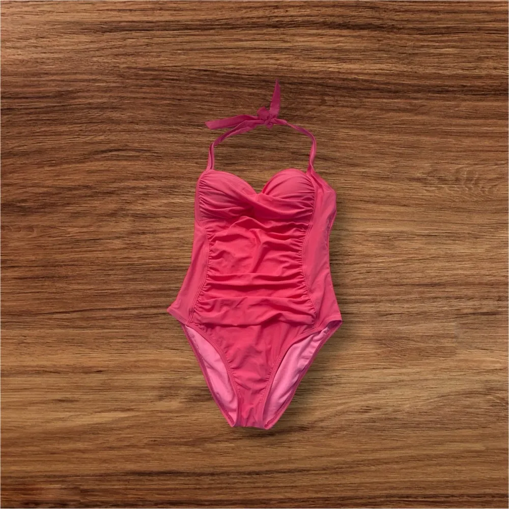 La blanca Vibrant Coral One-Piece Swimsuit  beach resort vacation summer size 8 - Image 2