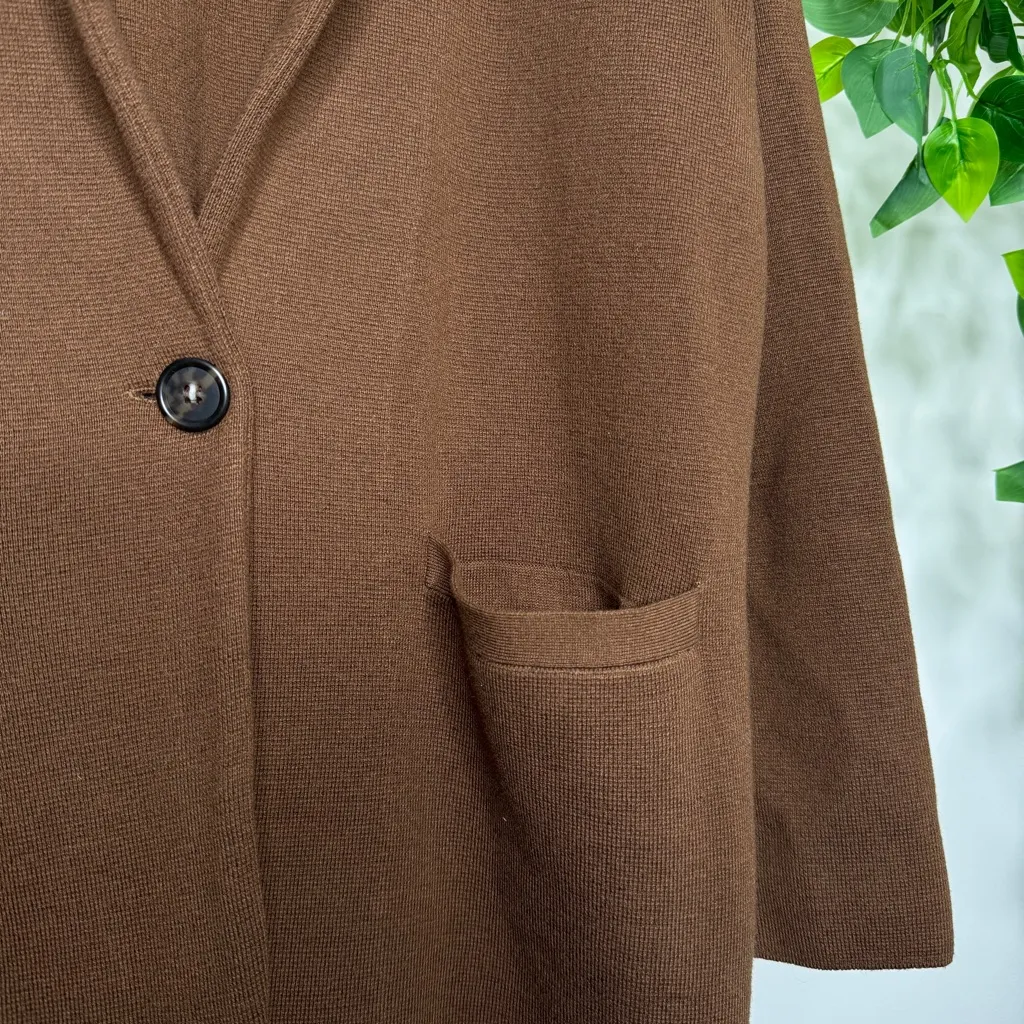 J. Crew Brown Cecile Relaxed Sweater Blazer size S Small BF013 - Image 7