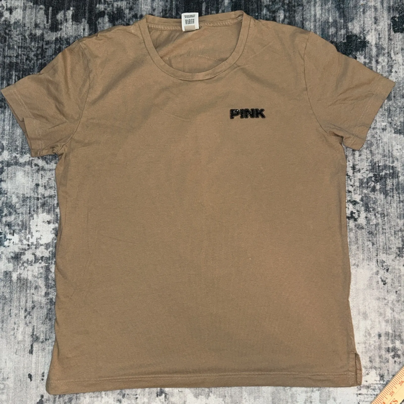 VICTORIA'S SECRET PINK CAMPUS‎ SHINE TEE LARGE MOCHA LATTE2 - Image 4