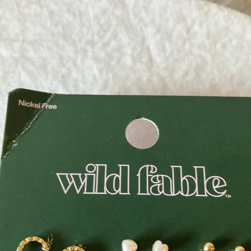Wild Fable: Gold Tone/Faux Pearl Earring Set- 18 pairs- Nickel Free - Image 2