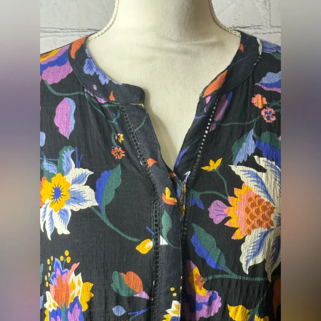 Anthropologie Josie Dolman sleeved floral top size xs - Image 4