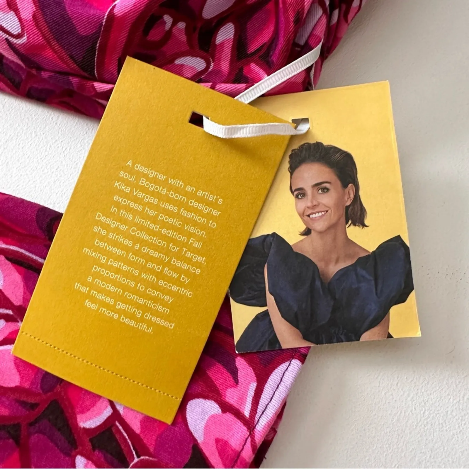 Kika Vargas X Target Top Blouse Pink Floral Mum Puff Sleeve Scallops Large NEW - Image 12