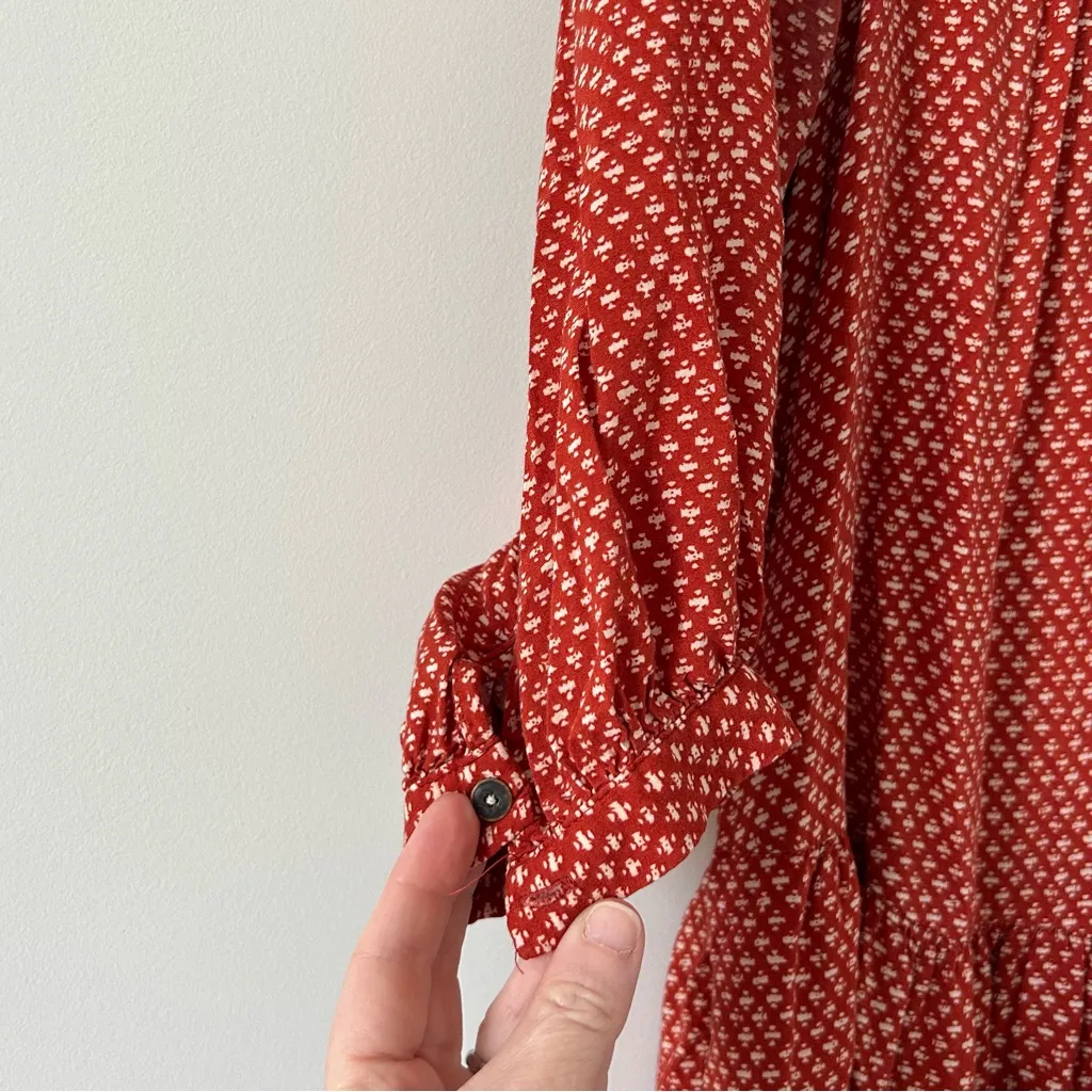 Anthropologie Holding Horses Burnt Orange 3/4 Sleeve Tunic Dress M - Image 3