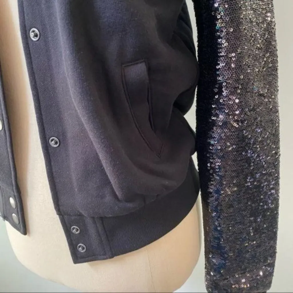 Victoria's Secret Sequin Sleeve Varsity Jacket PINK - Image 4