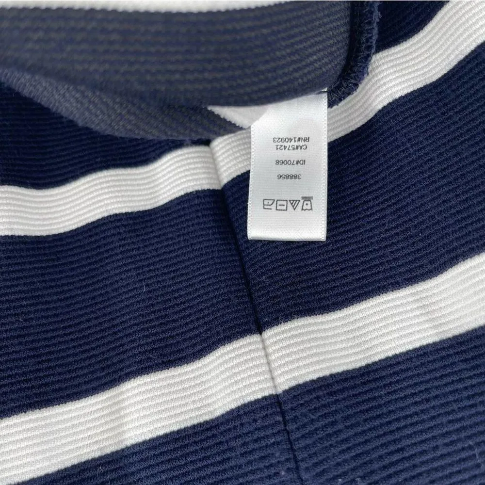 LOFT ANN TAYLOR Stripe Dress Navy White Nautical Business Casual Office Medium - Image 10