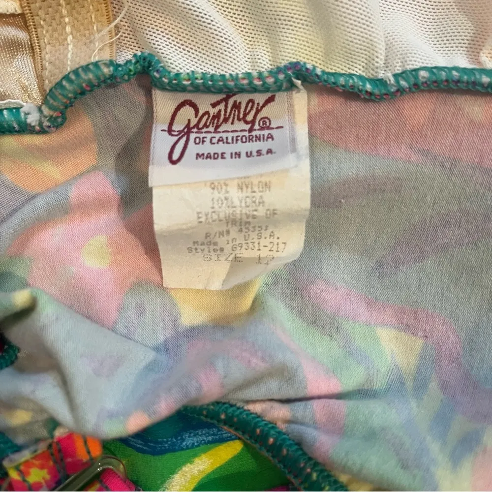 Vintage Gantner of California Tropical Floral Print One Piece Swimsuit - Image 16