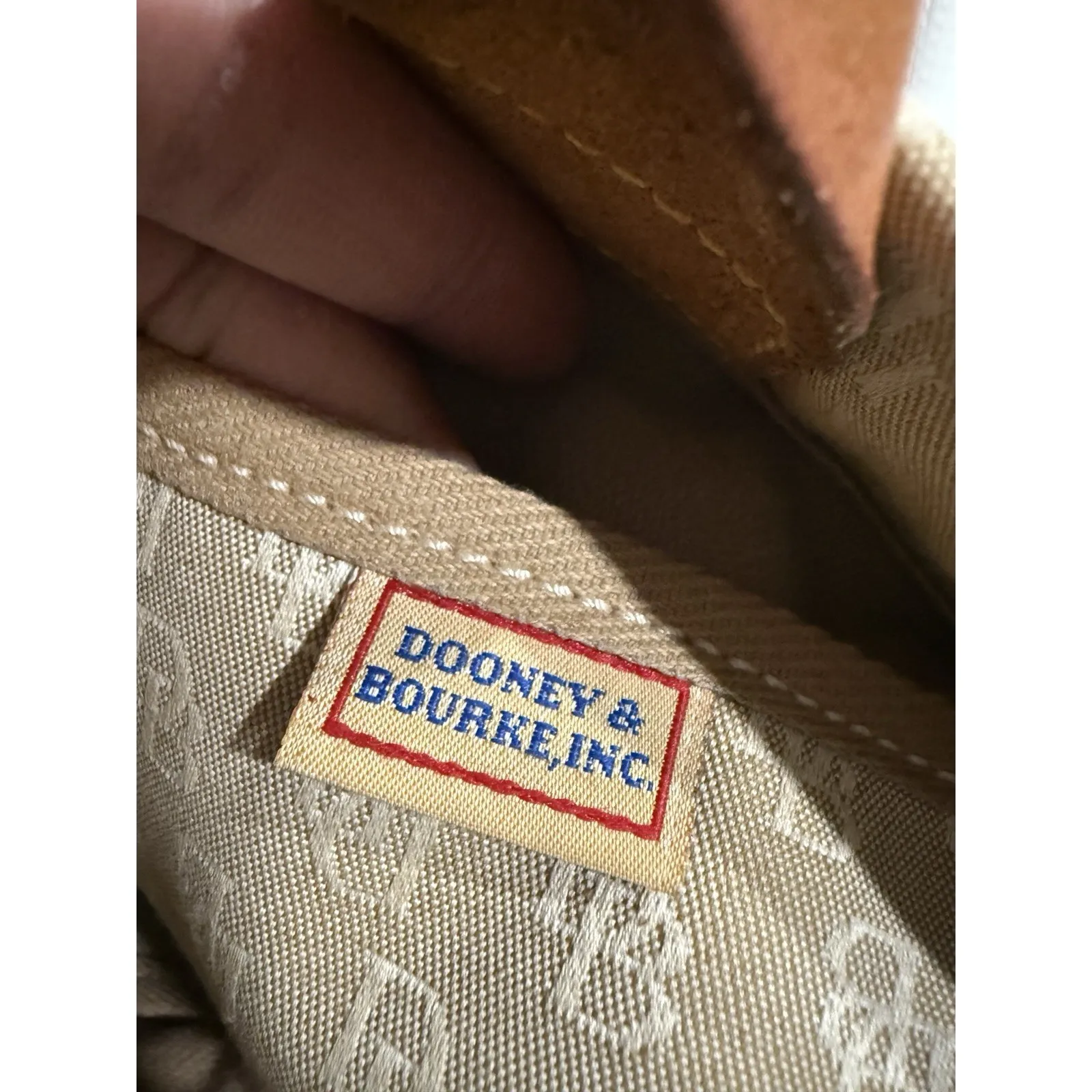 Dooney and Bourke  Beige Canvas and Leather Signature Tassel Tote Handbag - Image 6