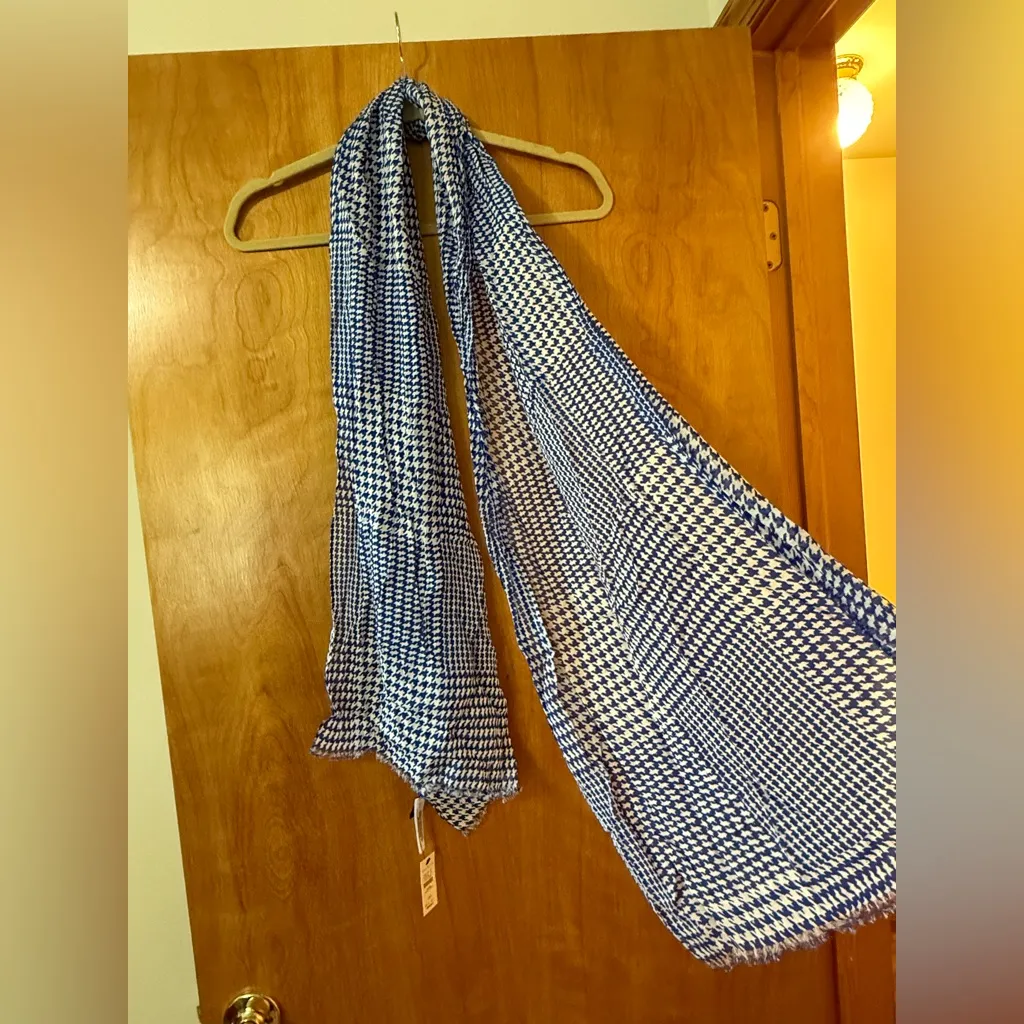 Talbots Geometric Abstract All-Over Print 100% Modal Lightweight Blue White NWT - Image 2