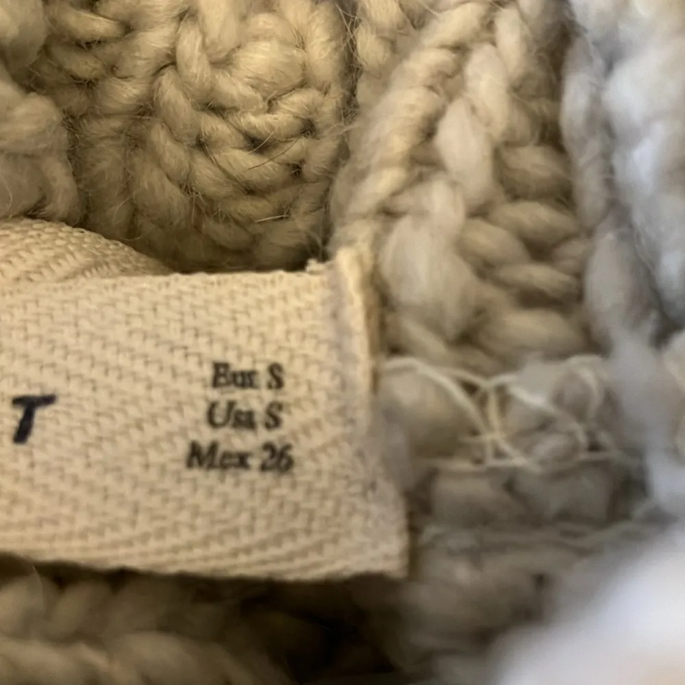 Zara Knit: Cream colored Sheer Knit Dress- Acrylic/Wool/Alpaca Blend- crew- S - Image 4