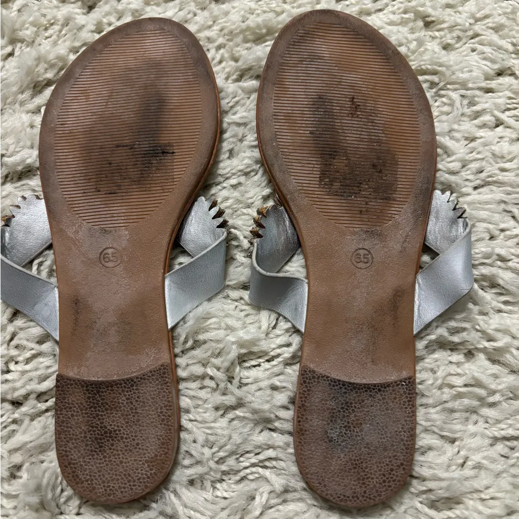 Mixit Women's Jewel-Embellished Sandals - Silver and Tan Size 6.5 - Image 7