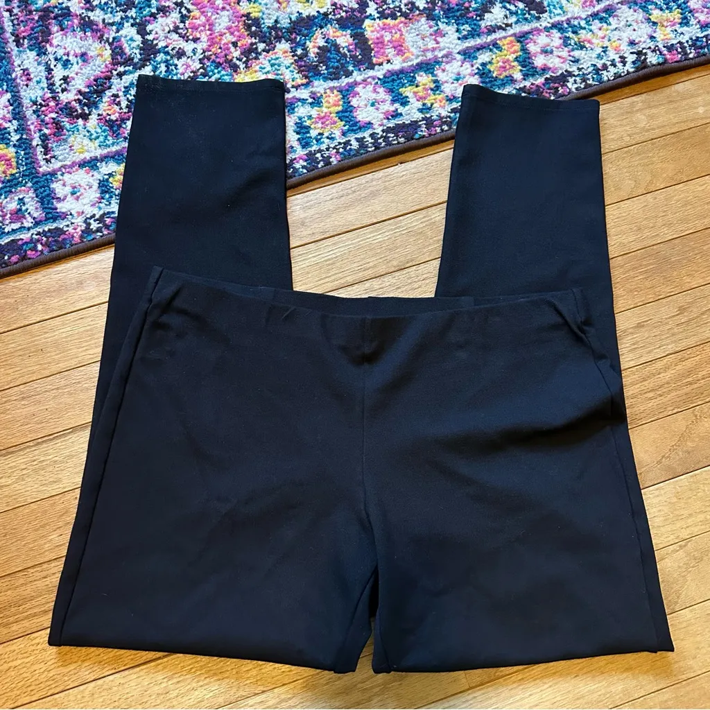 Eileen Fisher Slim Leg Black Pull On Pants Womens Large - Image 6