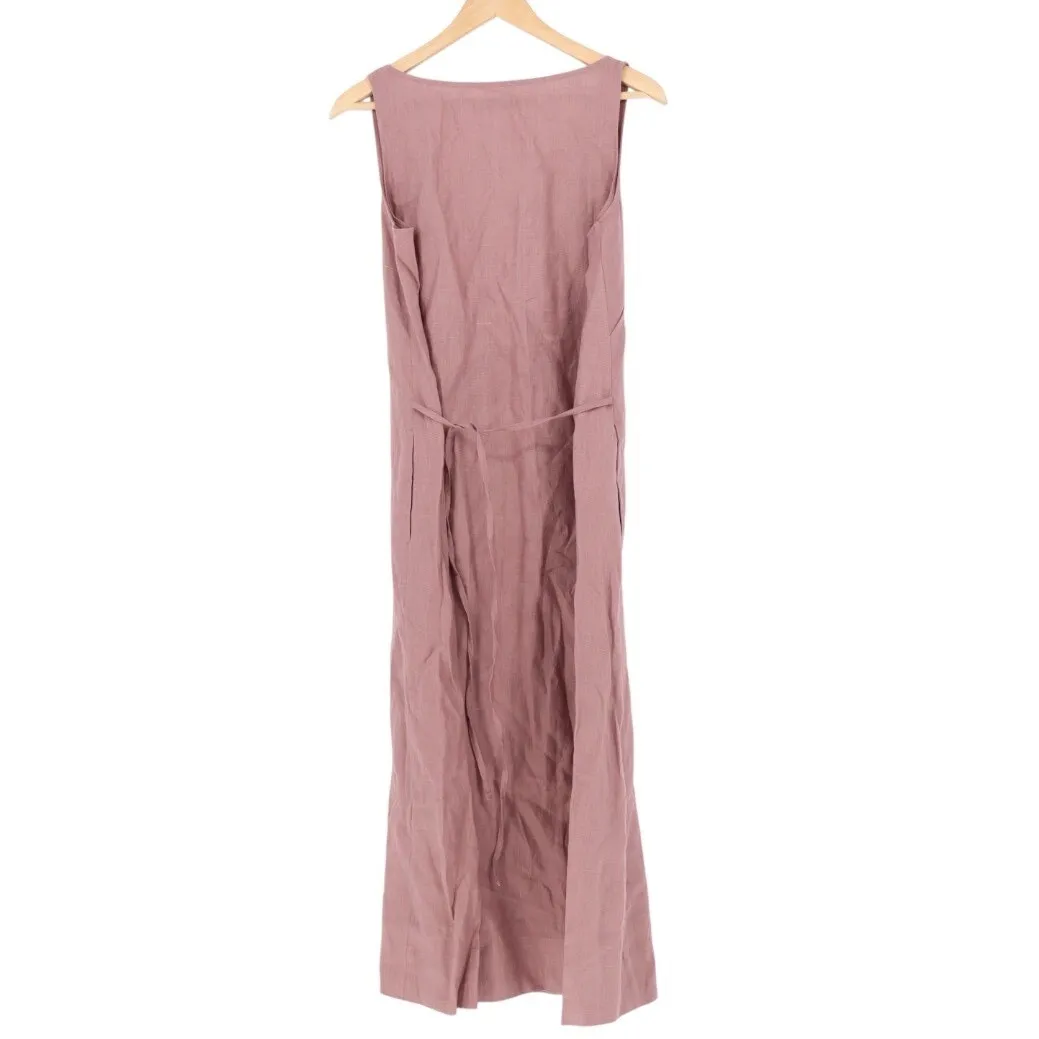 American Giant Linen V Neck Sleeveless Maxi Dress Rose Size M Pink Size M - Image 5