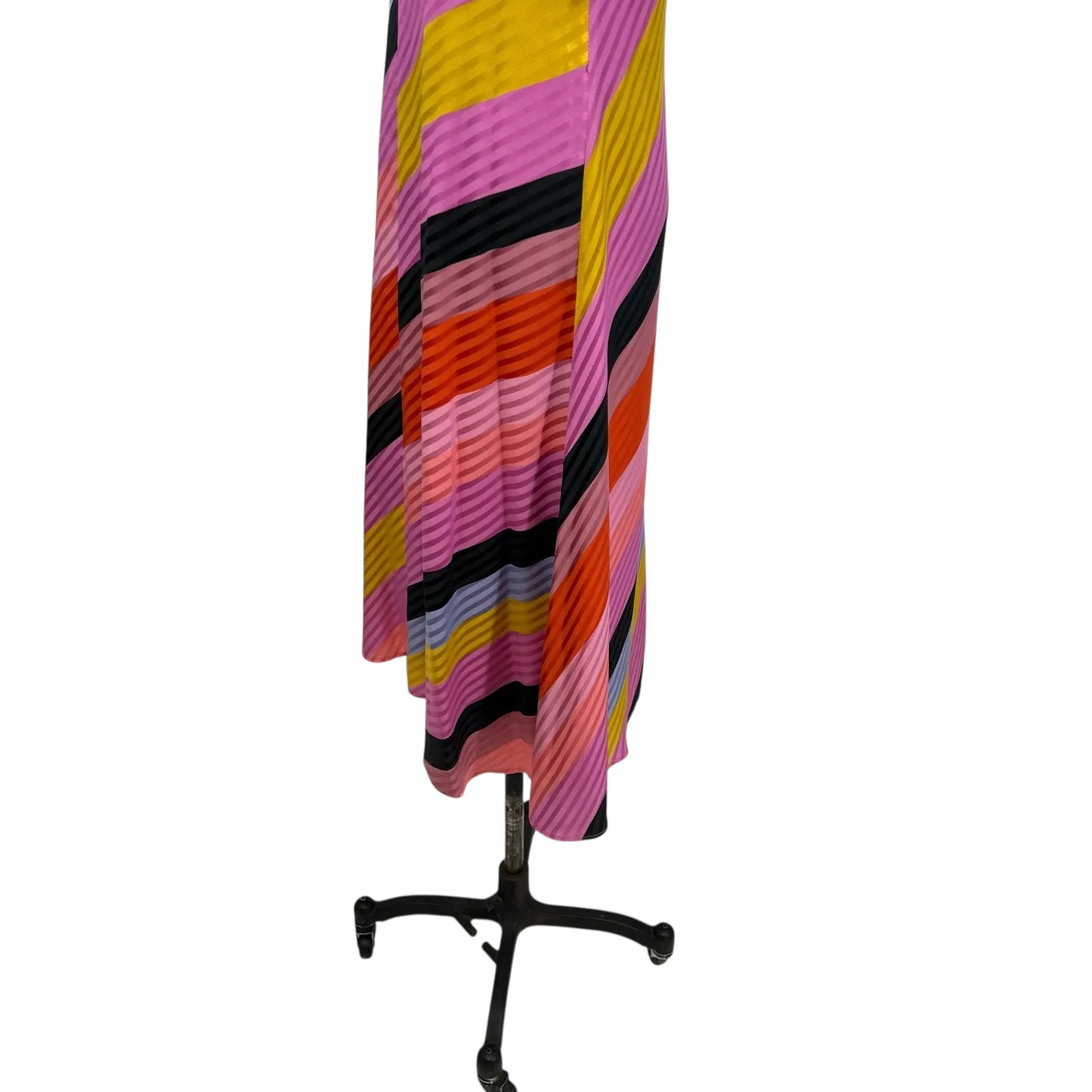 Stine Goya Gianna Dress Slip Midi‎ Striped Silk Colorful Pink Size Small - Image 10