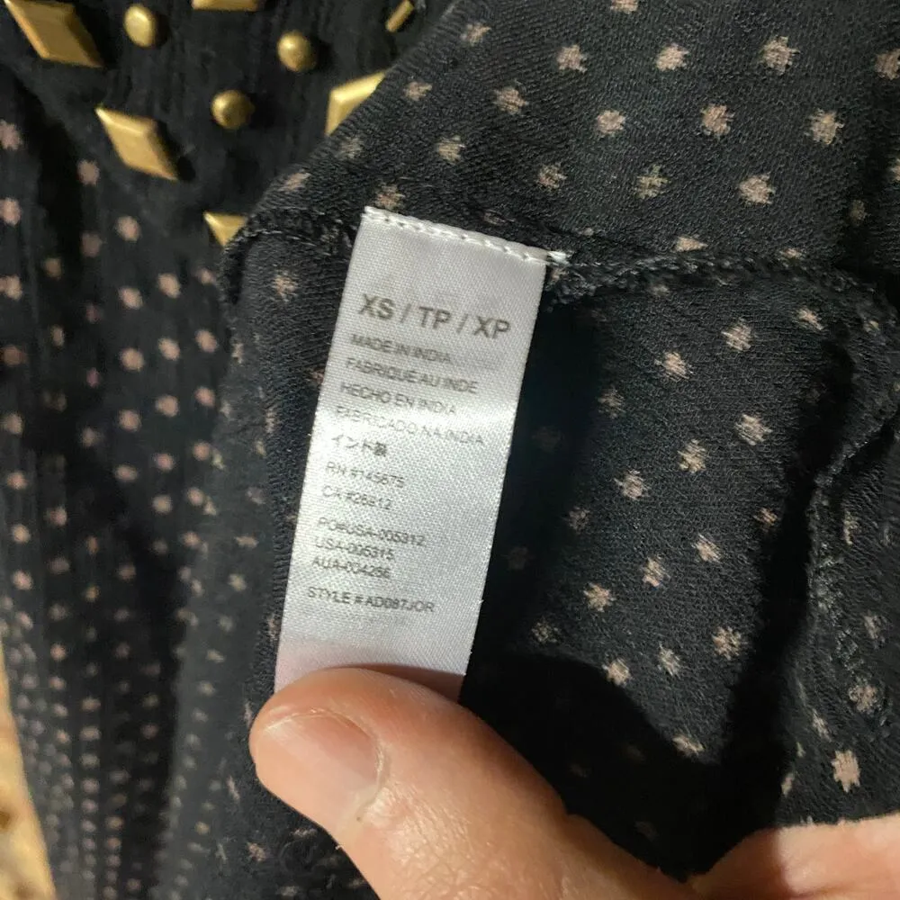 Revolve Amuse Society Jori Black Brown Polka Dot Embellished Maxi Dress Size XS - Image 6