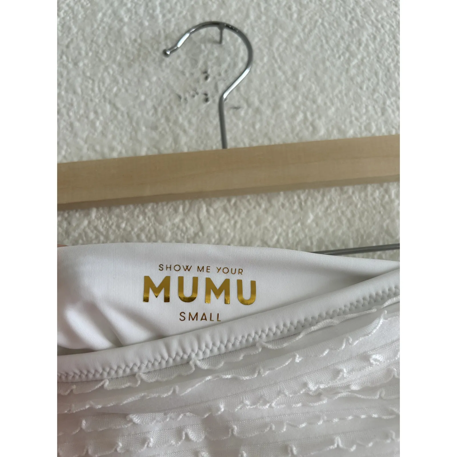 Show Me Your Mumu Shortie Swim Shorts in White Mini Ruffles S - Image 5
