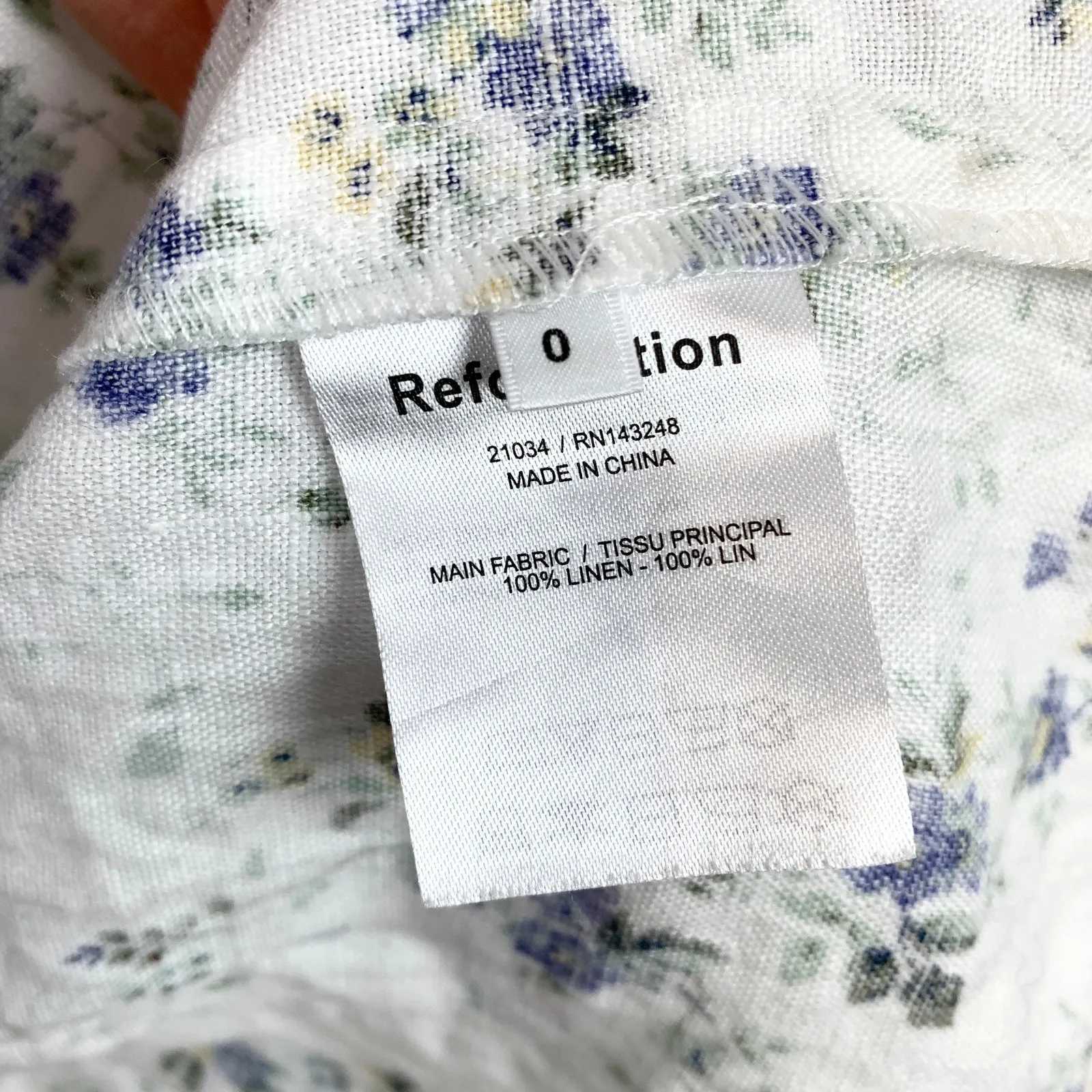 Reformation Palm 100% Linen Wrap Floral Full Maxi Skirt Slit Madeline Size 0 - Image 9