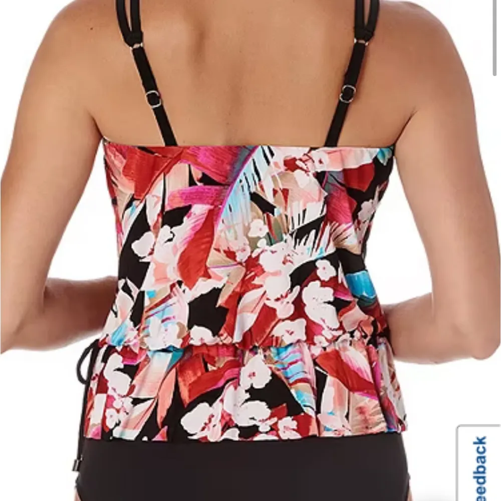 NWT Vanishing Act by Magic Brands Floral Swim Top 14 - Image 2