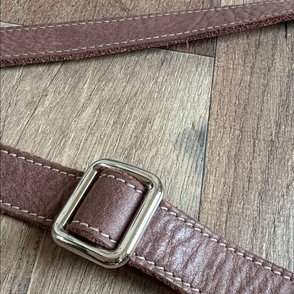 Roots Canada Emma Bag Leather Foldover Crossbody Colorblock Brown and Taupe - Image 13