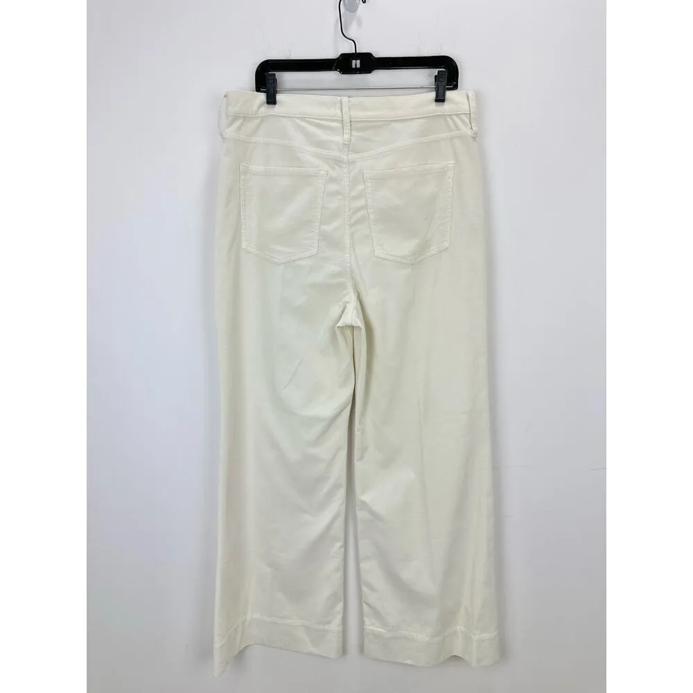 J.Crew Wide Leg Corduroy Trouser High Rise Stretch Boho Classic Ivory US 32 NWT - Image 8
