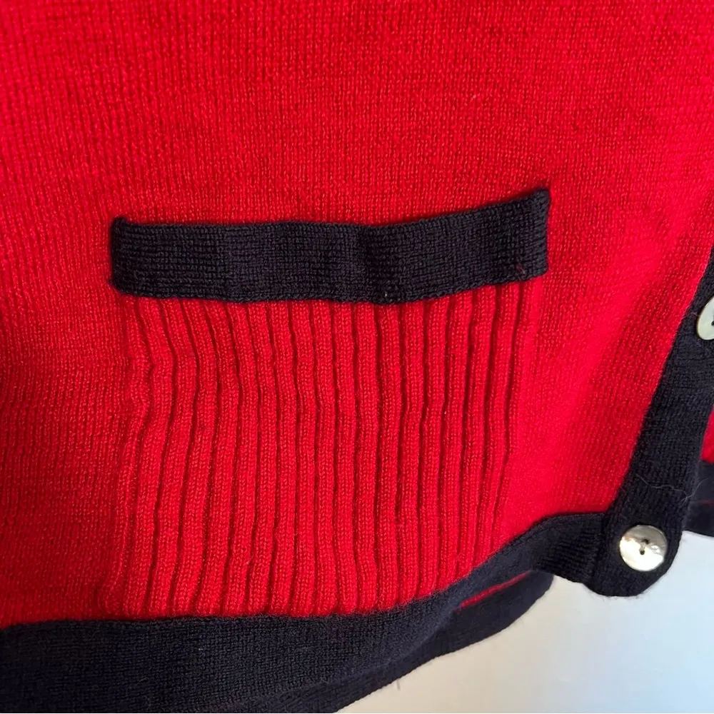 Vintage Talbots Sweater Vest Red Navy - Image 4