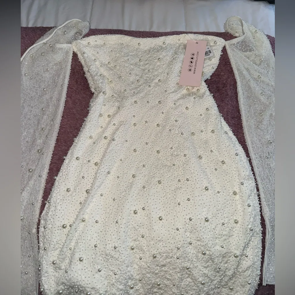 Oh Polly White Mini Dress with Lace-Up Back - Image 6