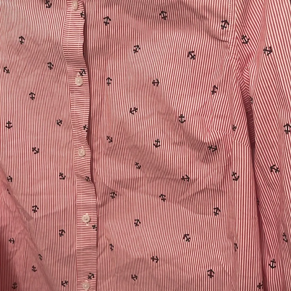 NWT IZOD Red White Blue Nautical Anchor Boating Button Down Shirt Size Large - Image 9