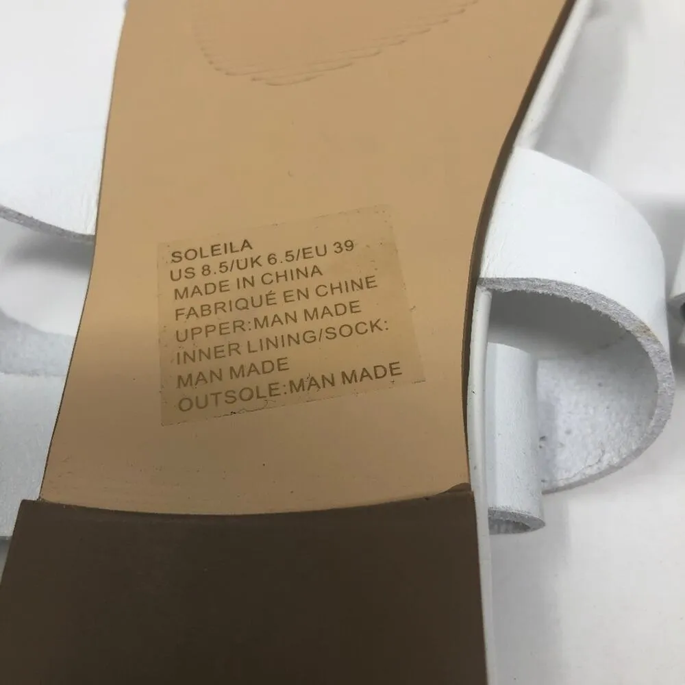 NWT JustFab Soleila Sandals Faux Leather Size 8.5 Beachy Coastal Nautical Travel - Image 6