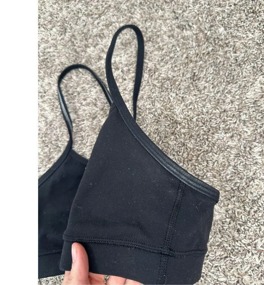 Lululemon Flow Y Bra Light Support, A-C Cups Black Size 4 Sports Bra Mesh Yoga - Image 9