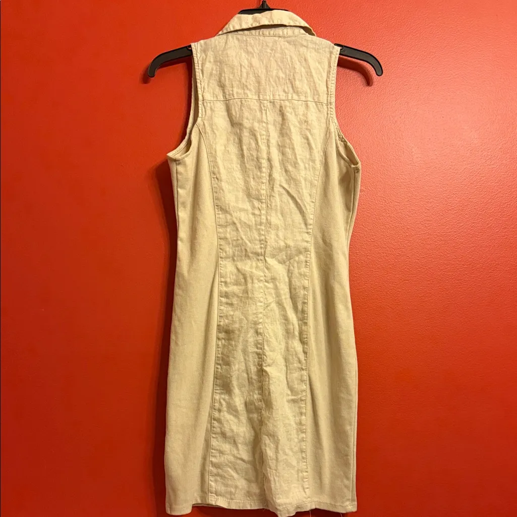 Guess Cream Sleeveless Button-Down Dress - Image 2
