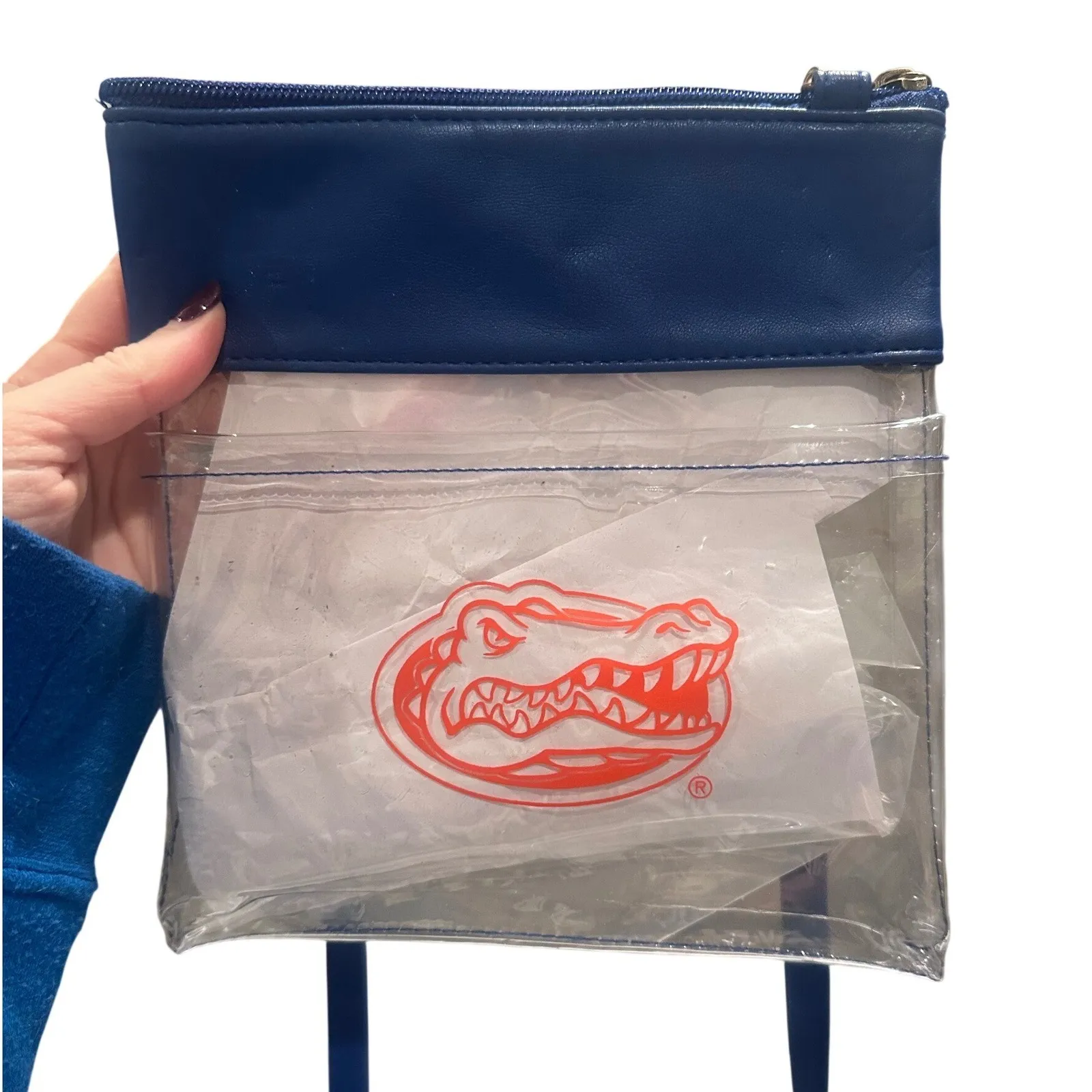 Desden University of Florida Gators Clear Crossbody Game Day Bag Purse NWT Blue - Image 2