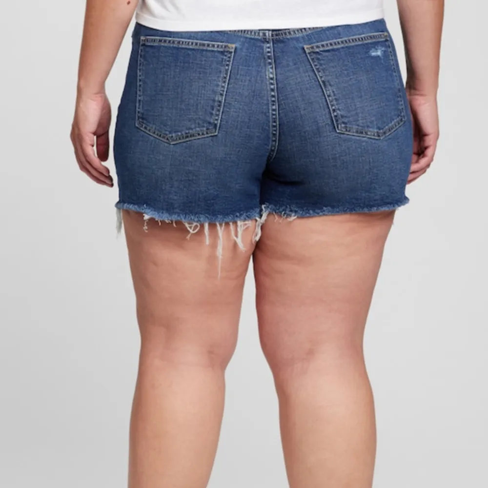 GAP High Rise Low Stretch 4" jean shorts jorts distressed raw hem 35/20R NWTs - Image 44