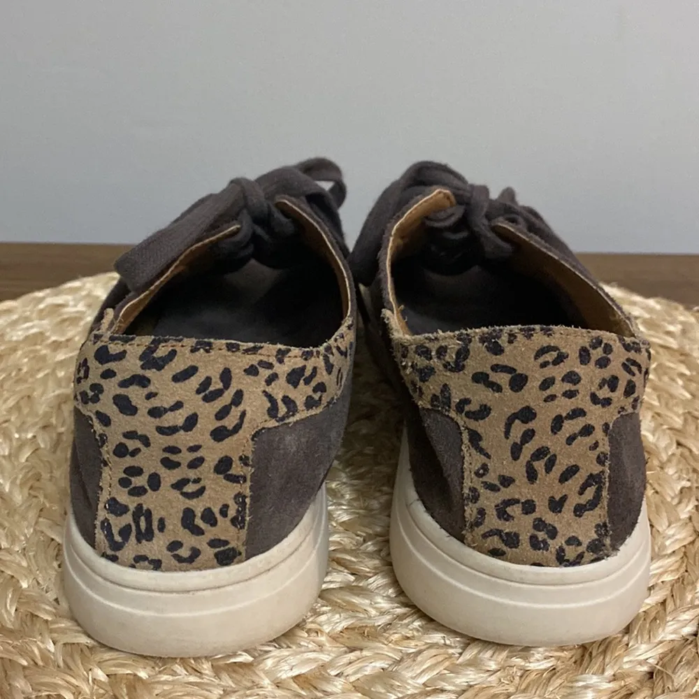 Lucky Brand brown leather womens Loucia fashion sneakers size 7.5 - Image 4