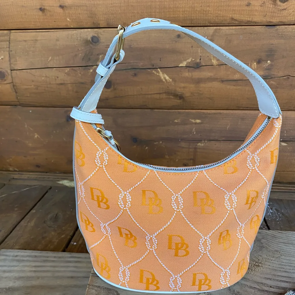 Vintage Y2K Dooney and Bourke bucket bag orange white - Image 2