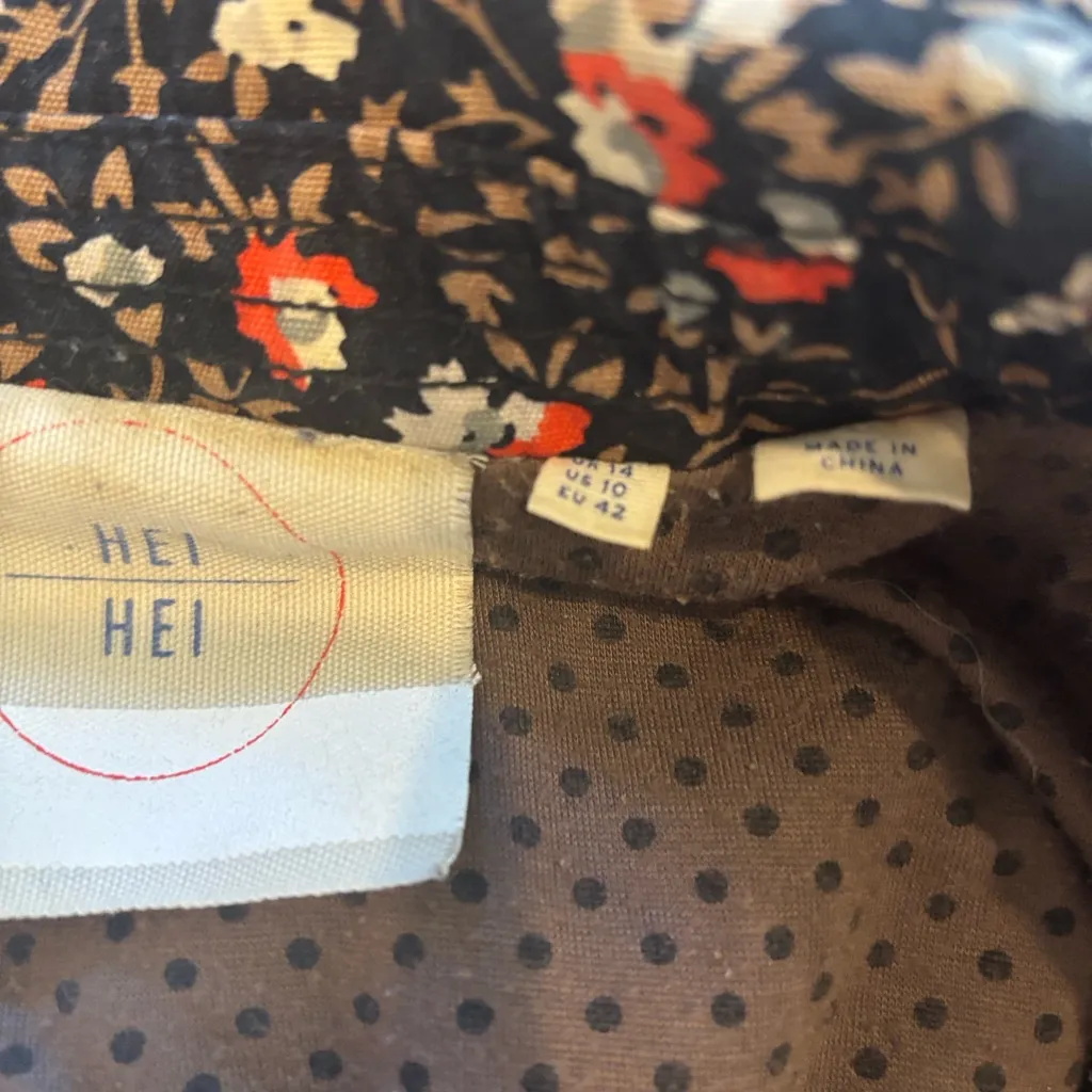 Anthropologie Hei Hei Black Floral Print Quilted Moto Jacket 
 10 Statement Coat - Image 14