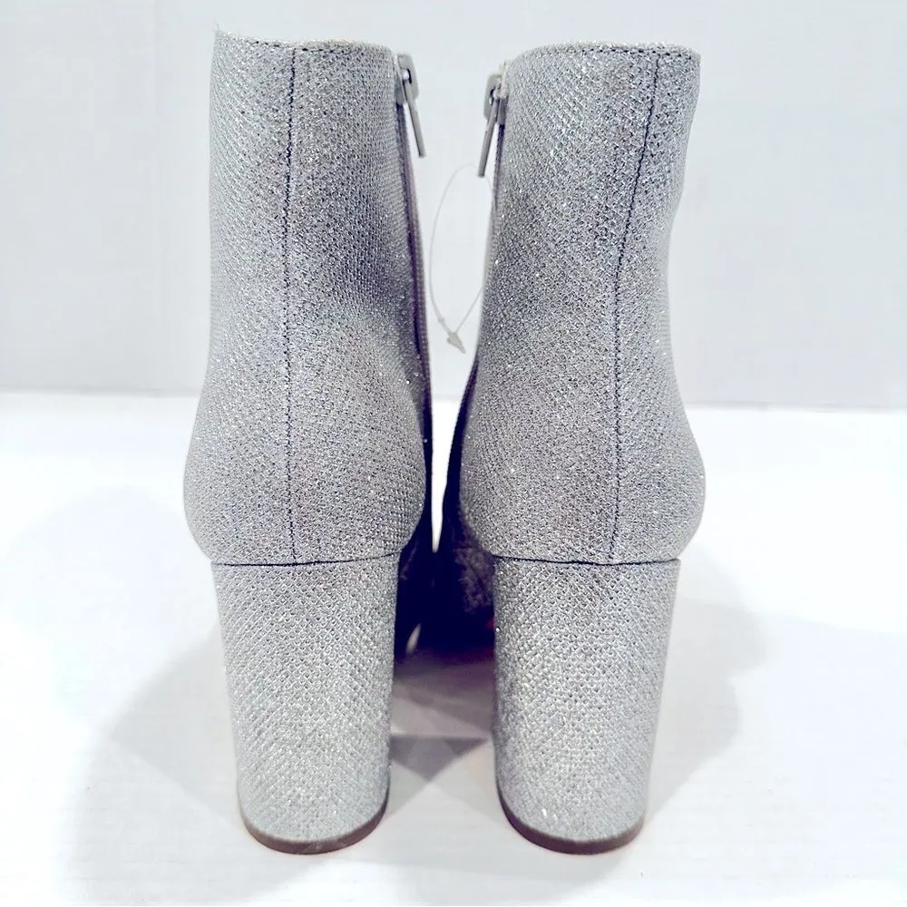 Madden Girl Glitter Fab Ankle Boots Women's 8.5 Silver Glam Dainty Festival Boho - Image 6