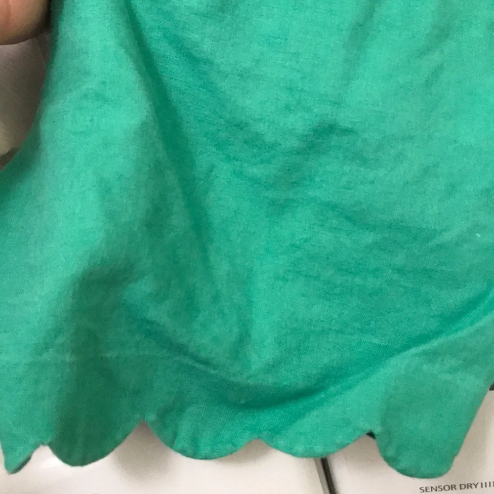 J crew green/blue linen scalloped shorts - Image 5